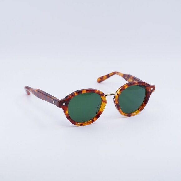 Valentino V-ESSENTIAL-IV VLS-132C Sunglasses Havana Round Frame, Green Lenses - Picture 1 of 11